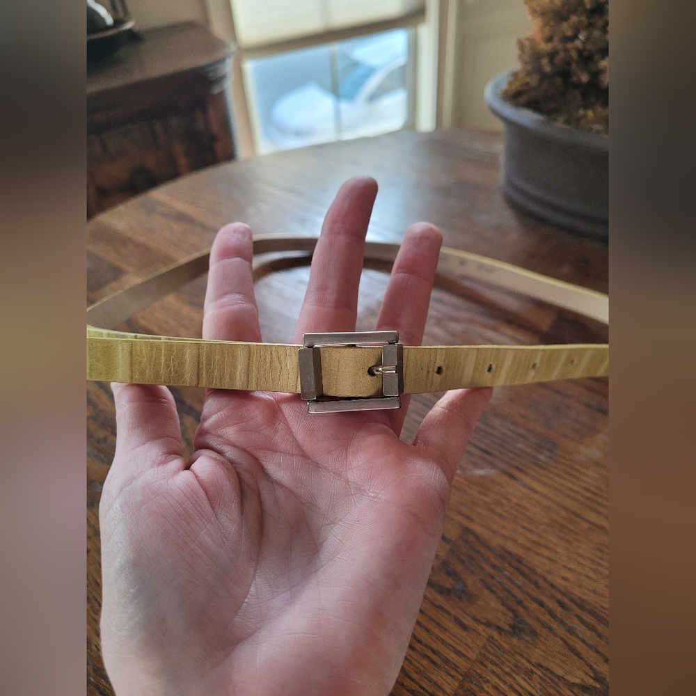 Fabio Corti Lime Green Italian Leather Belt Size Medium